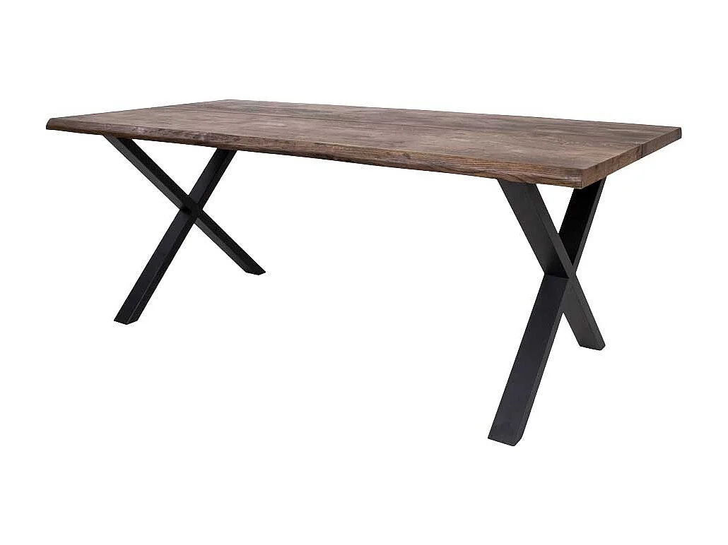 Esszimmertisch in Eiche dunkel und Schwarz 200 cm breit