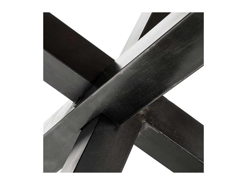 Runder Tisch aus Mangobaum Massivholz 3-Fußgestell aus Metall