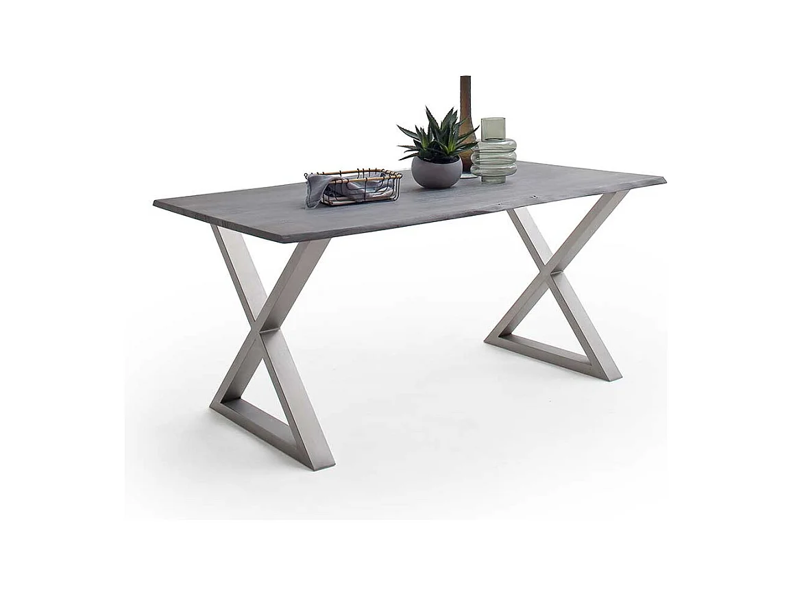 Esstisch Massivholztisch mit X Gestell 90 cm tief