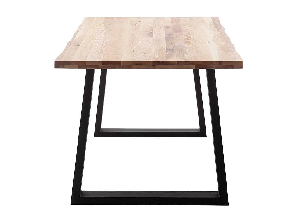 Esstisch Massivholztisch aus Zerreiche Massivholz mit Bügelgestell