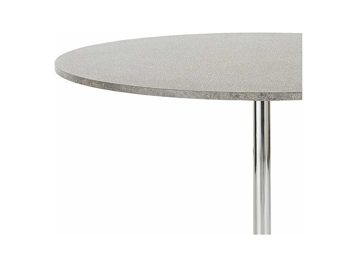 Esstisch in Beton Grau und Chromfarben rund