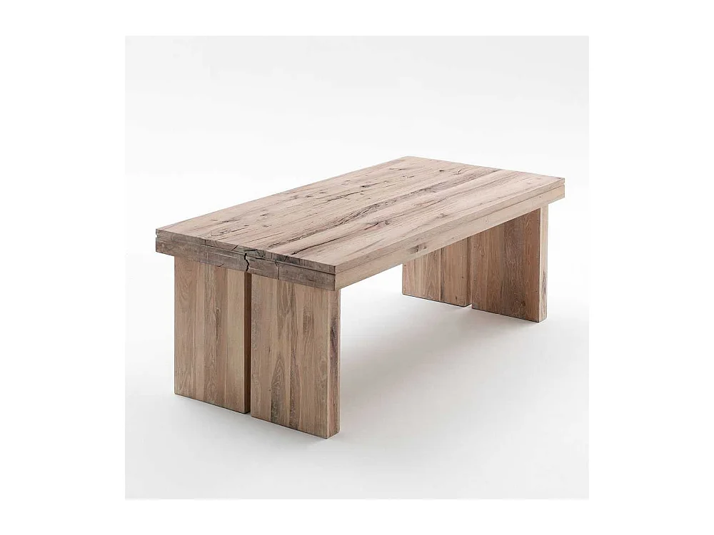 Massivholztisch in Eichefarben gekälkt Rustikal