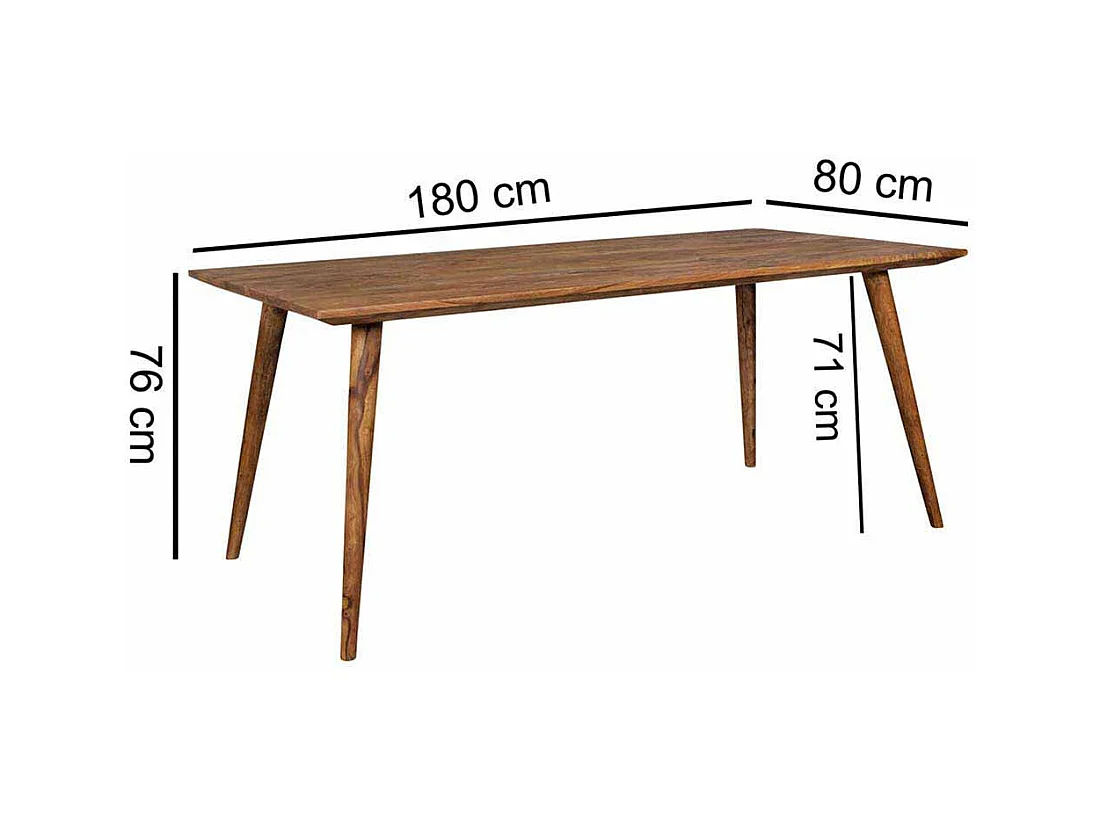 Esszimmertisch aus Sheesham Massivholz Retro Design