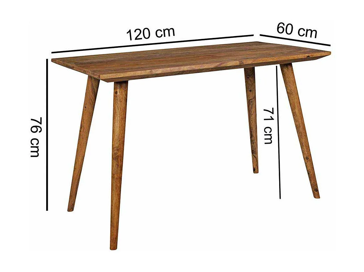 Esszimmertisch aus Sheesham Massivholz Retro Design