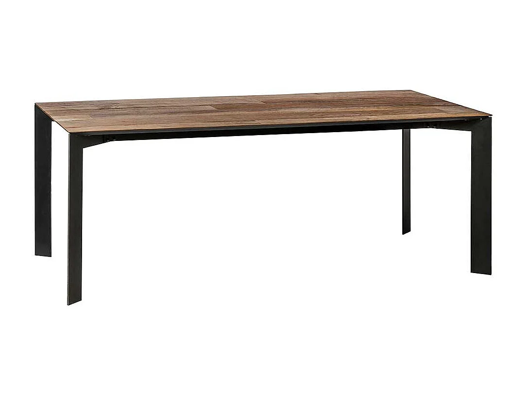 Esszimmertisch aus Recyclingholz und Metall 200 cm breit