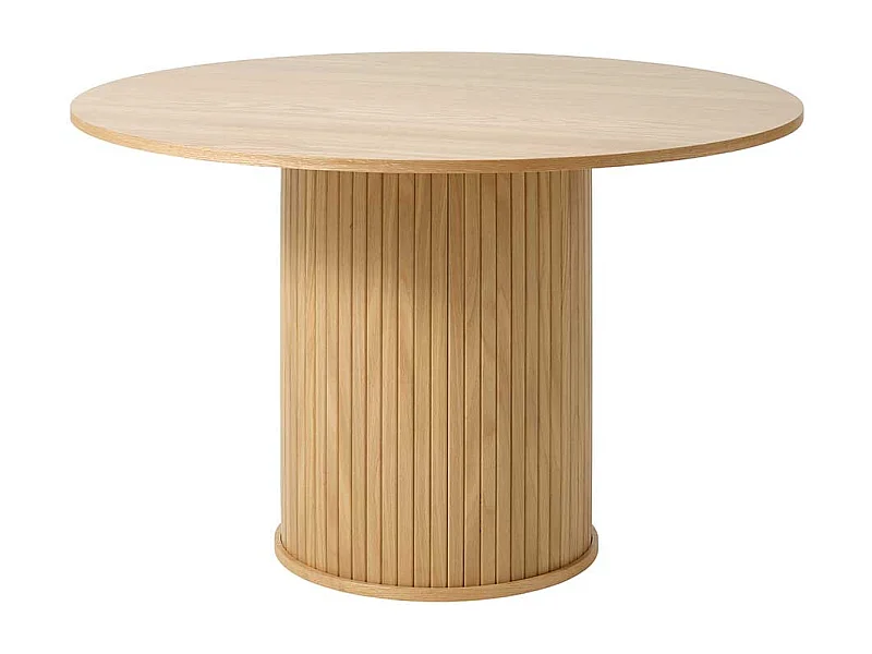 Tisch Esszimmer Eichefarben mit runder Tischplatte 120 cm breit