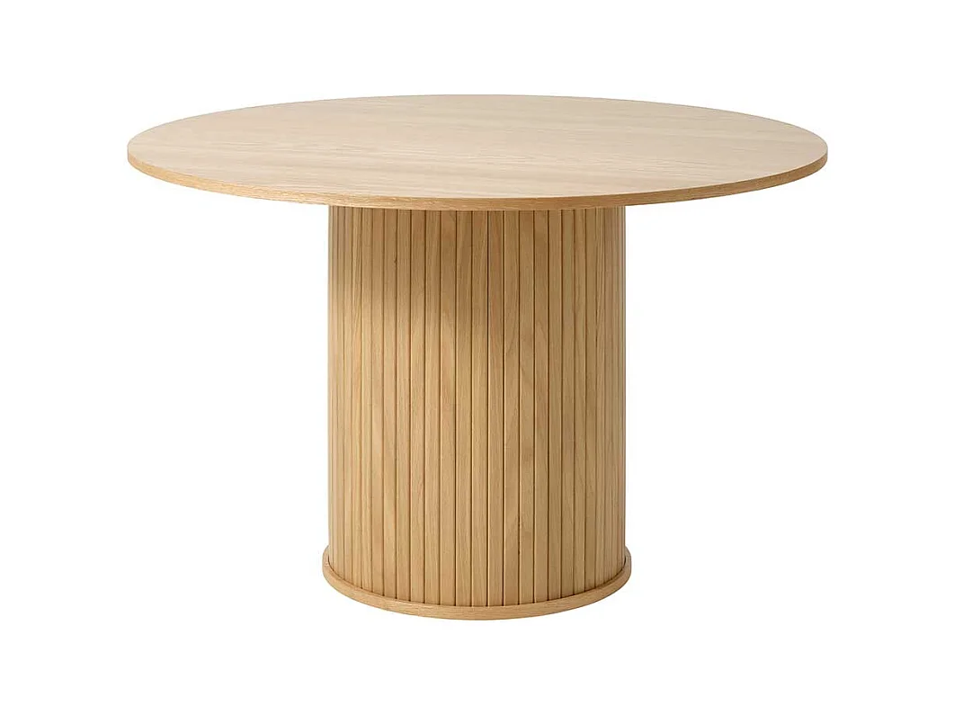 Tisch Esszimmer Eichefarben mit runder Tischplatte 120 cm breit