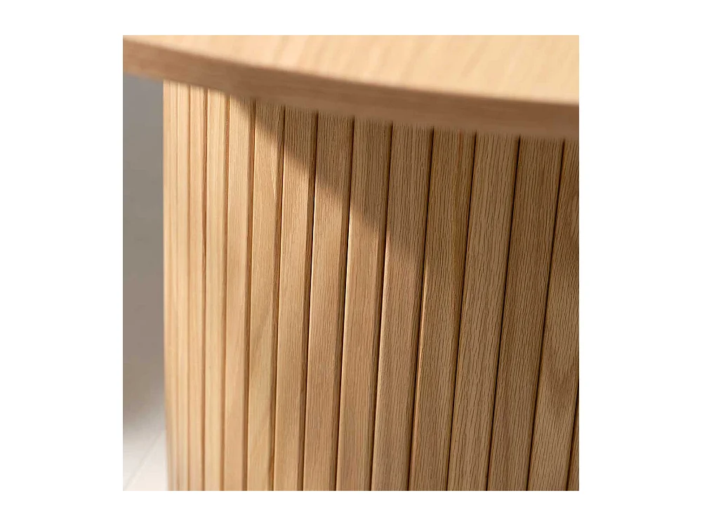 Tisch Esszimmer Eichefarben mit runder Tischplatte 120 cm breit