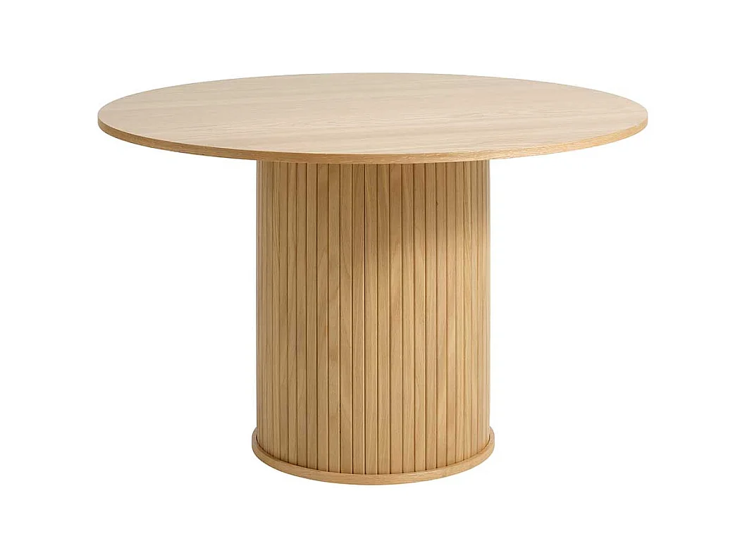 Tisch Esszimmer Eichefarben mit runder Tischplatte 120 cm breit