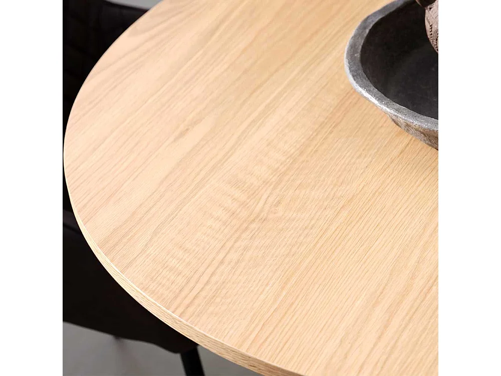 Tisch Esszimmer Eichefarben mit runder Tischplatte 120 cm breit