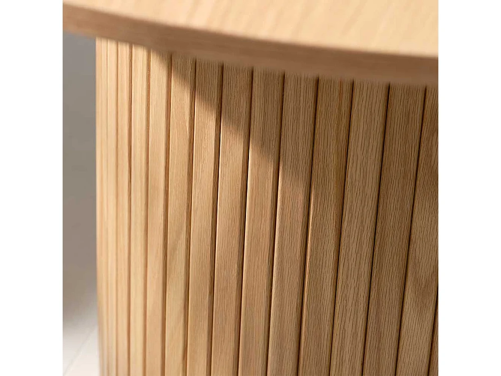 Tisch Esszimmer Eichefarben mit runder Tischplatte 120 cm breit