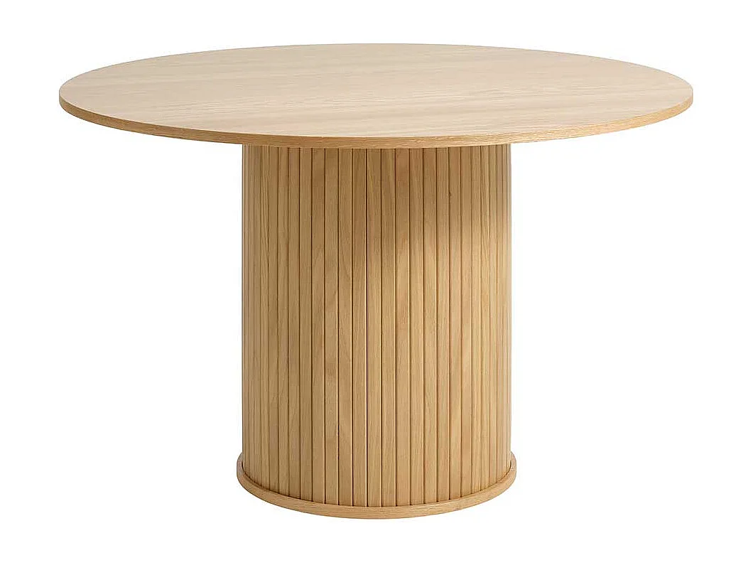 Tisch Esszimmer Eichefarben mit runder Tischplatte 120 cm breit