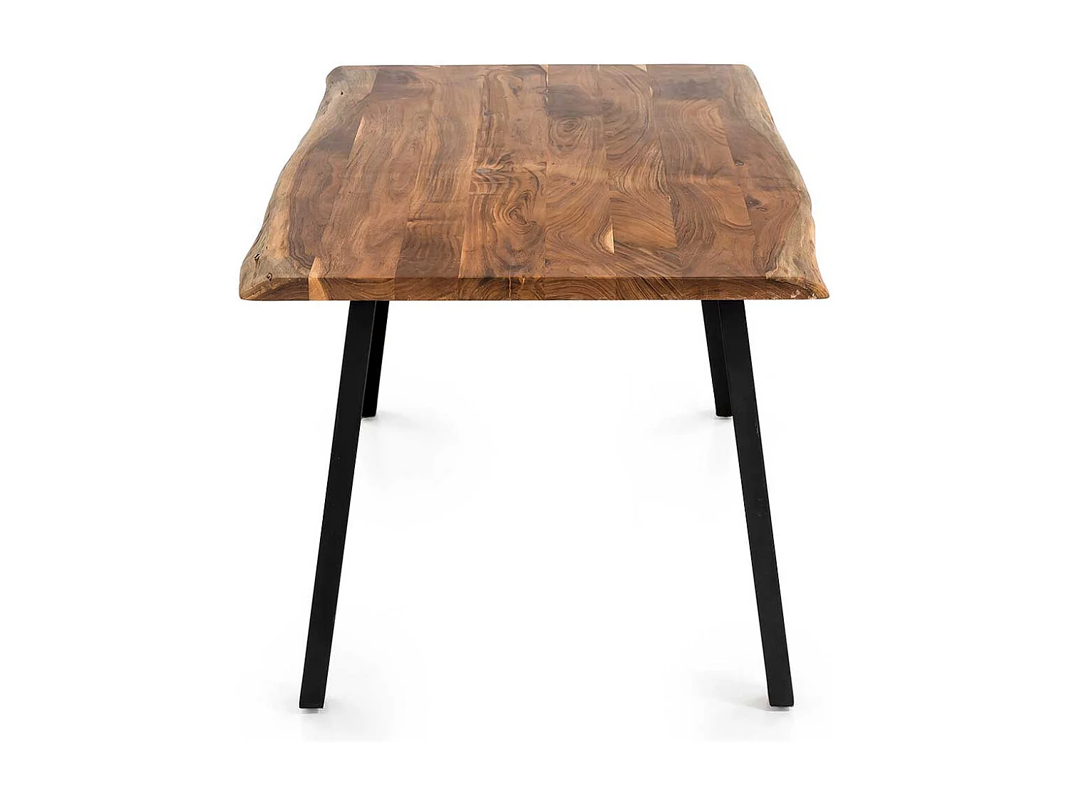 Holztisch massiv aus Akazie und Metall natürlicher Baumkante
