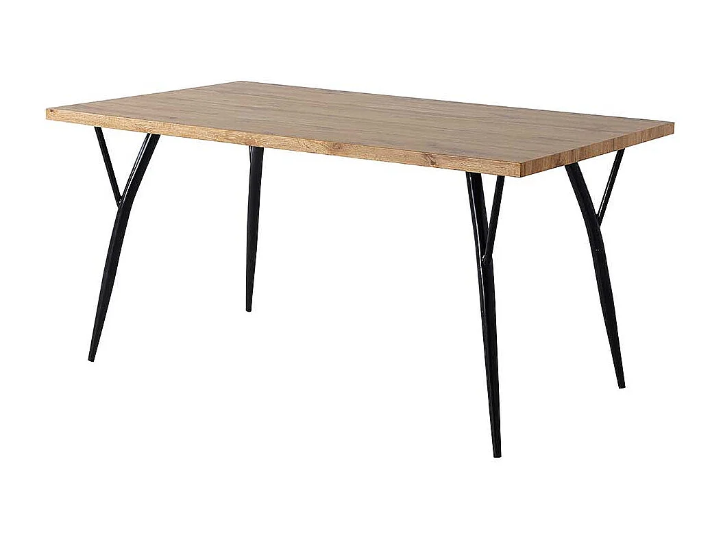 Esszimmer Tisch in Eichefarben und Schwarz 150 cm breit