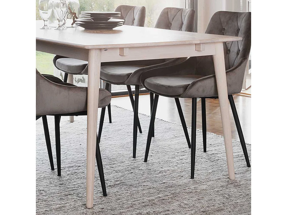 Holztisch in Eiche White Wash massiv Skandi Design