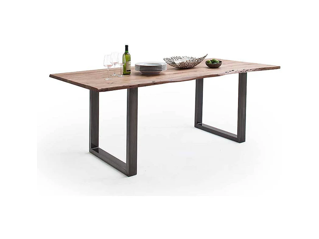 Massivholztisch Esstisch aus Akazie Massivholz und Metall