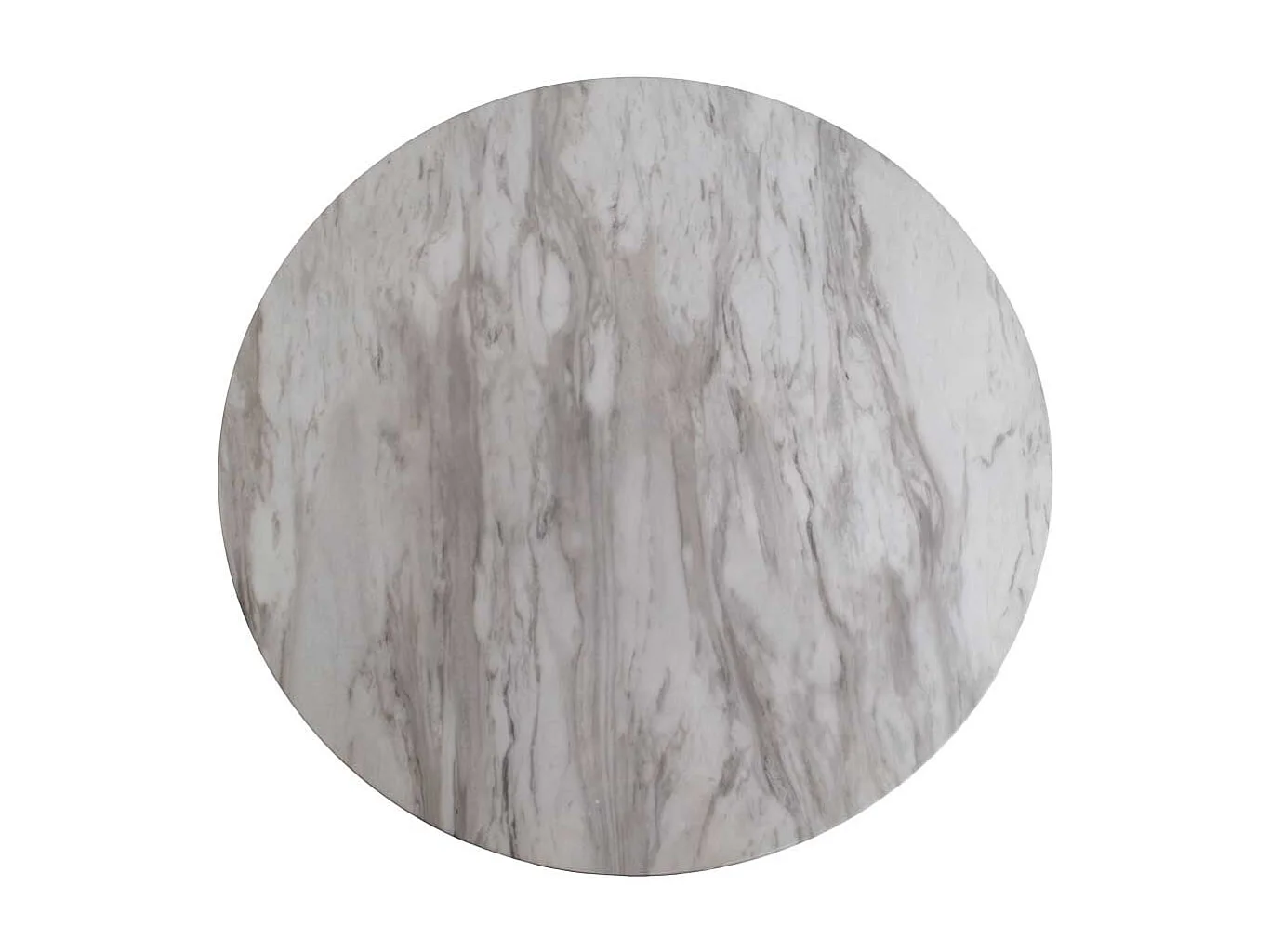 Küchentisch in Hellgrau und Messingfarben rund