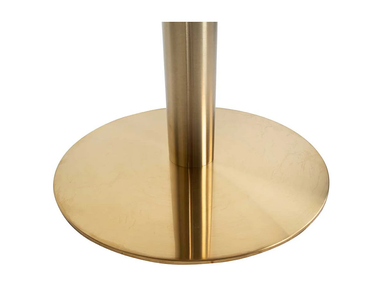 Küchentisch in Hellgrau und Messingfarben rund