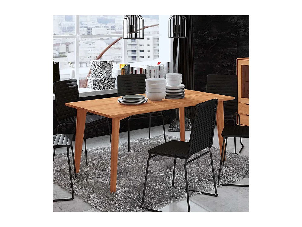 Tisch aus Kernbuche Massivholz 100 cm tief