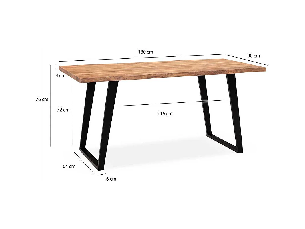 Tisch Esszimmer Küchentisch aus Akazie Massivholz und Metall