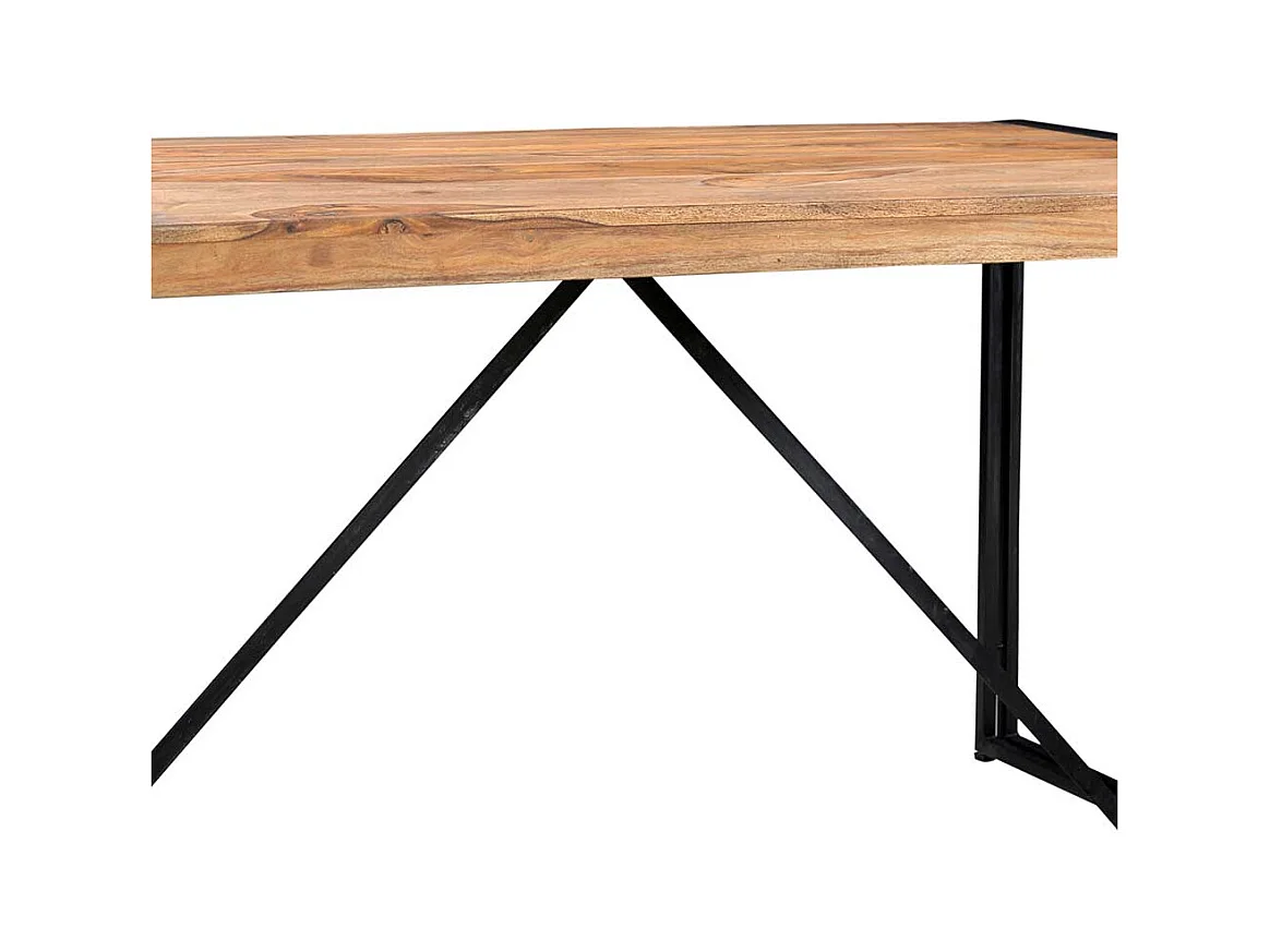 Esszimmertisch im Industrie Design Metall und Akazie Massivholz