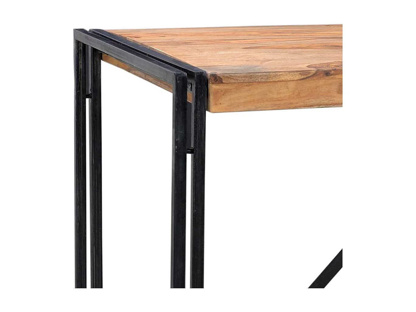 Esszimmertisch im Industrie Design Metall und Akazie Massivholz