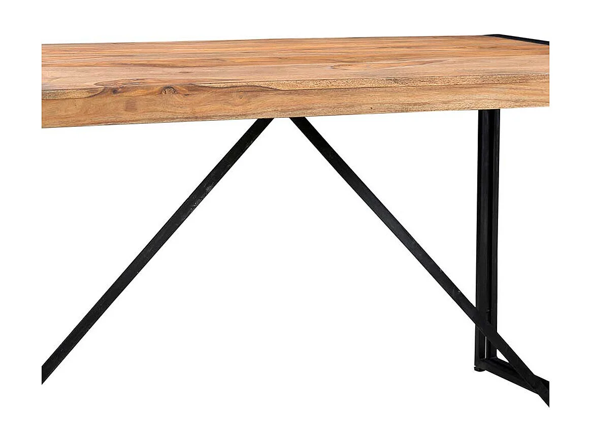 Esszimmertisch im Industrie Design Metall und Akazie Massivholz