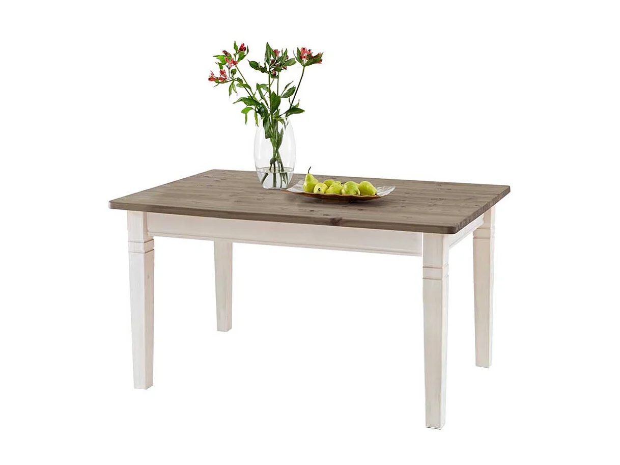 Holztisch in Weiß Grau Kiefer massiv