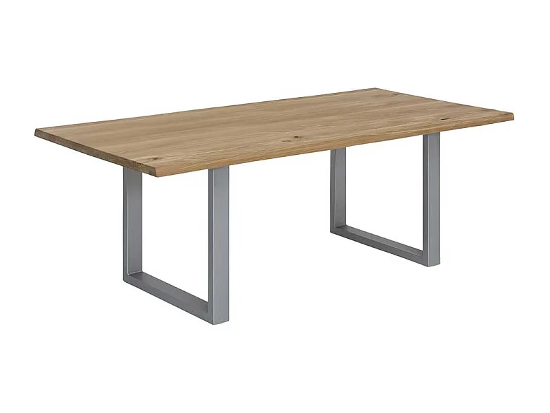 Industriestil Esstisch aus Wildeiche Massivholz Bügelgestell