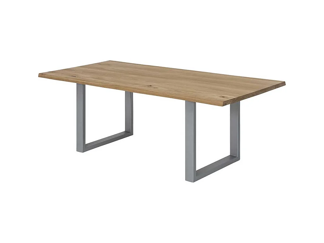 Industriestil Esstisch aus Wildeiche Massivholz Bügelgestell