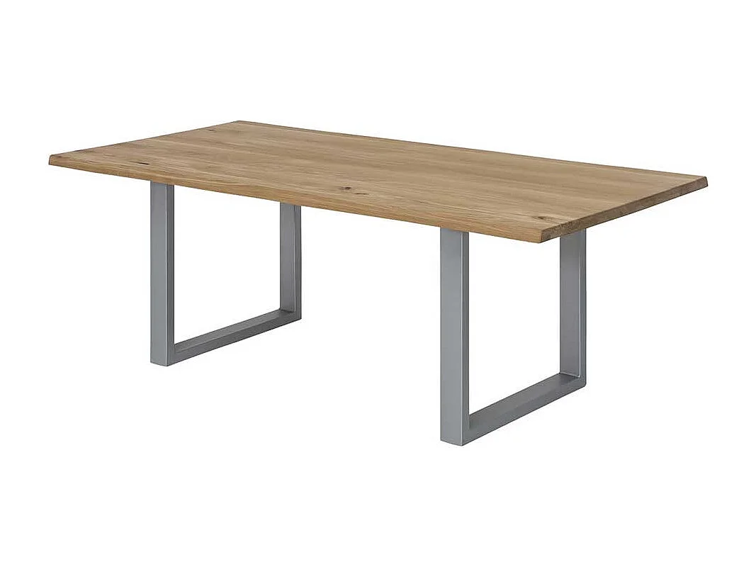 Industriestil Esstisch aus Wildeiche Massivholz Bügelgestell