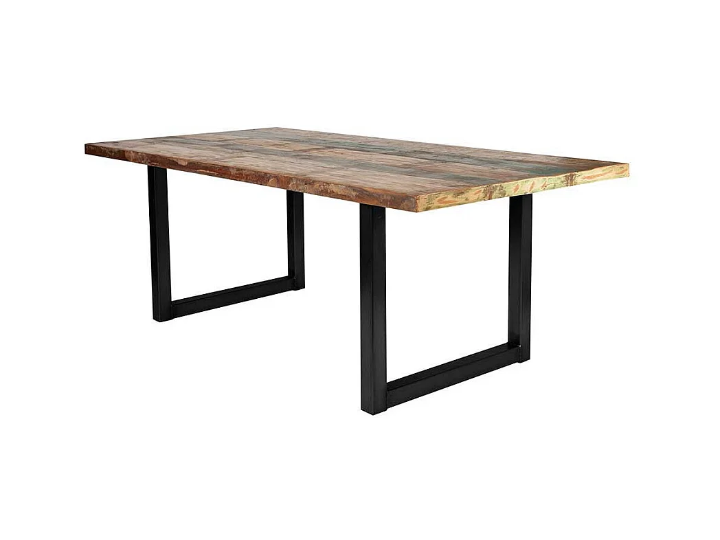 Tisch aus Recyclingholz Stahl