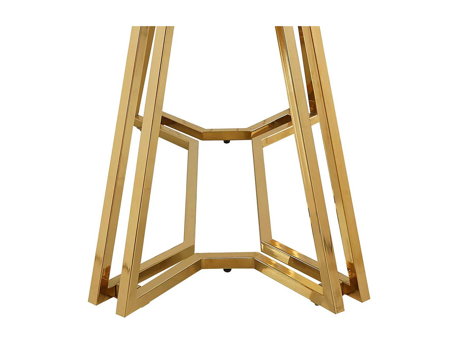 Design Esstisch mit Glasplatte schwarz marmoriert Metall Bügelgestell Goldfarben