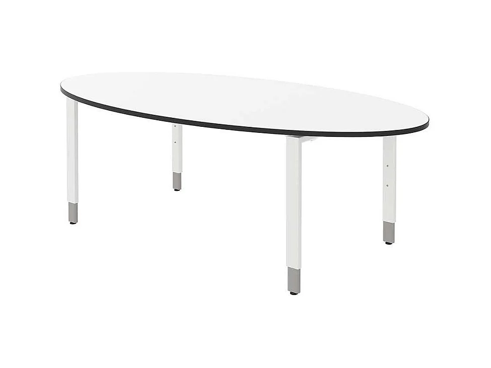 Ovaler Konferenztisch in Wei� 220 cm