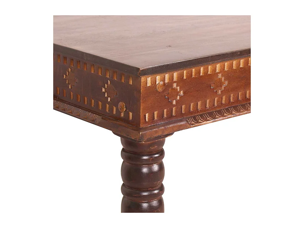 Kolonialstil Esszimmertisch aus Teak Recyclingholz beschnitzt