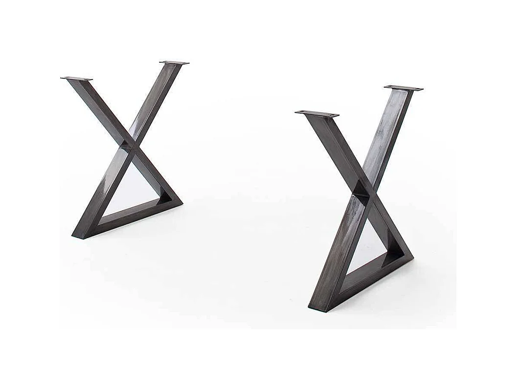 Esstisch Holztisch mit X Gestell aus Metall