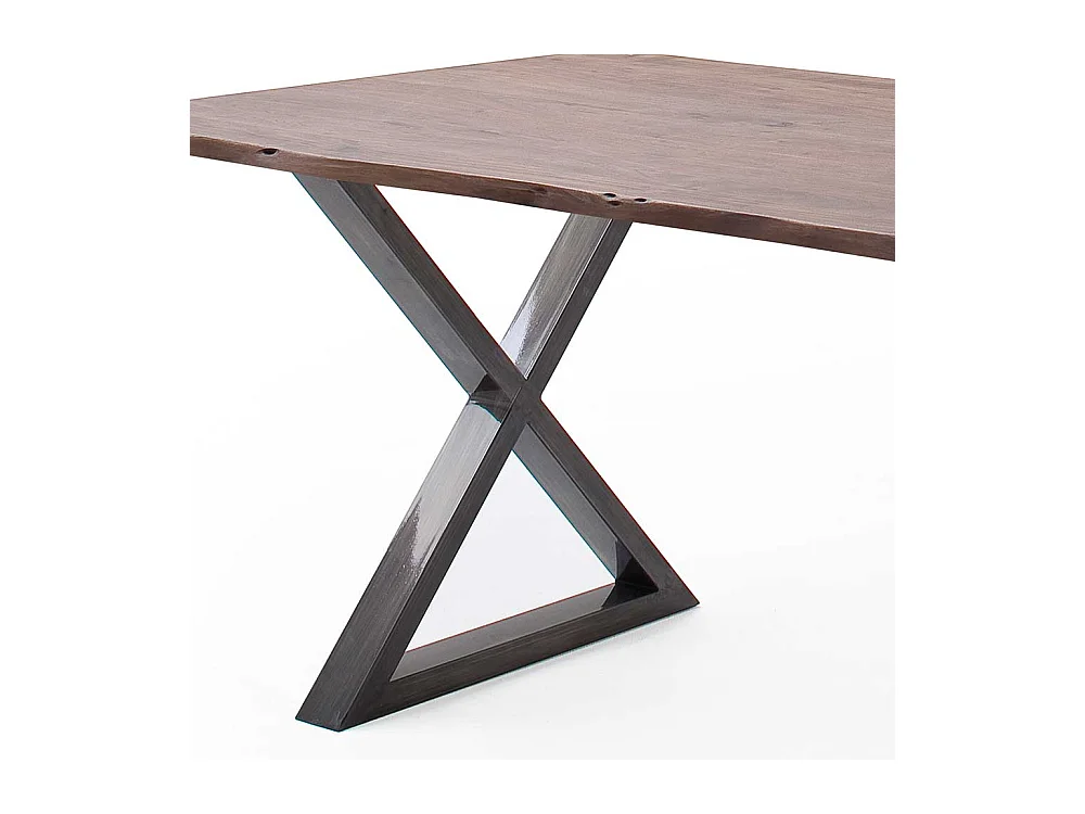Esstisch Holztisch mit X Gestell aus Metall