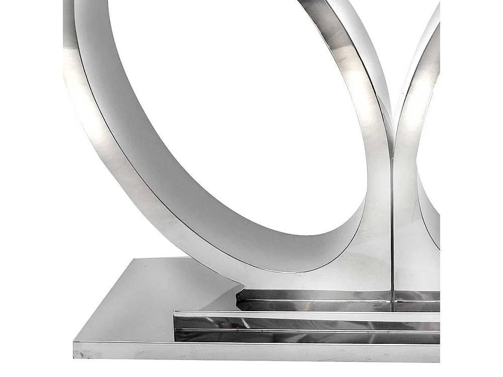 Exklusiver Esstisch aus Edelstahlgestell Sicherheitsglas