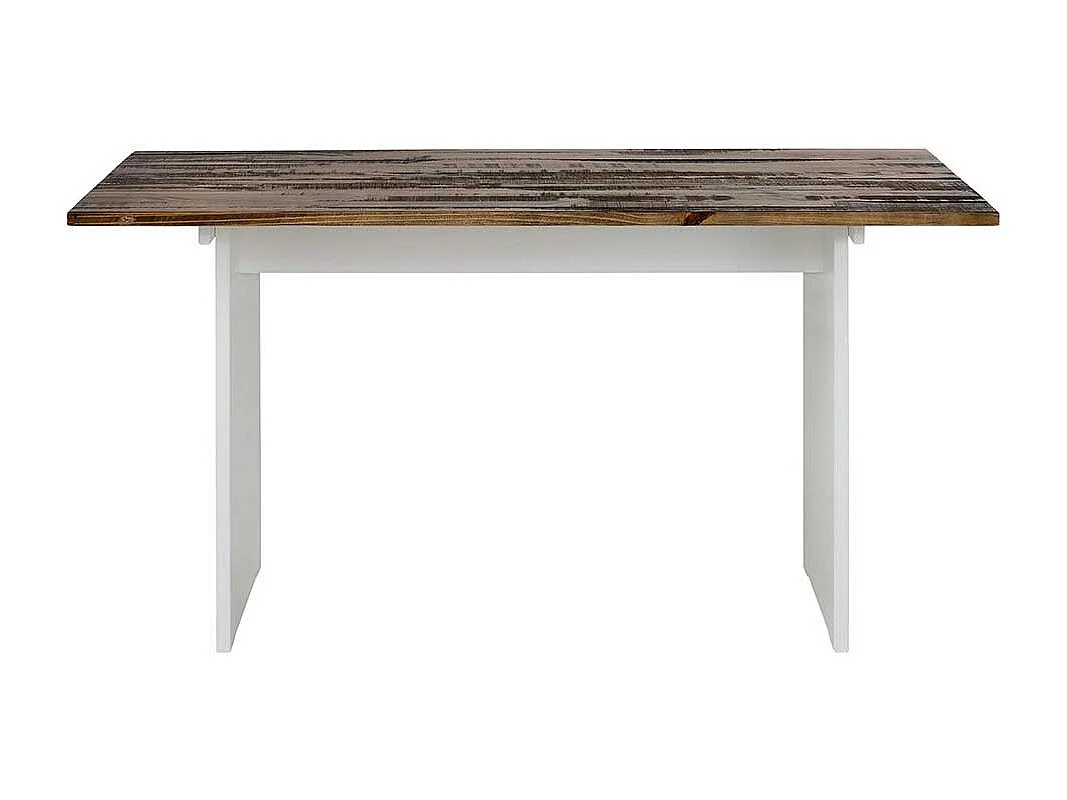 Tisch Esszimmer & Küche in Kiefer dunkel und Weiß Landhausstil