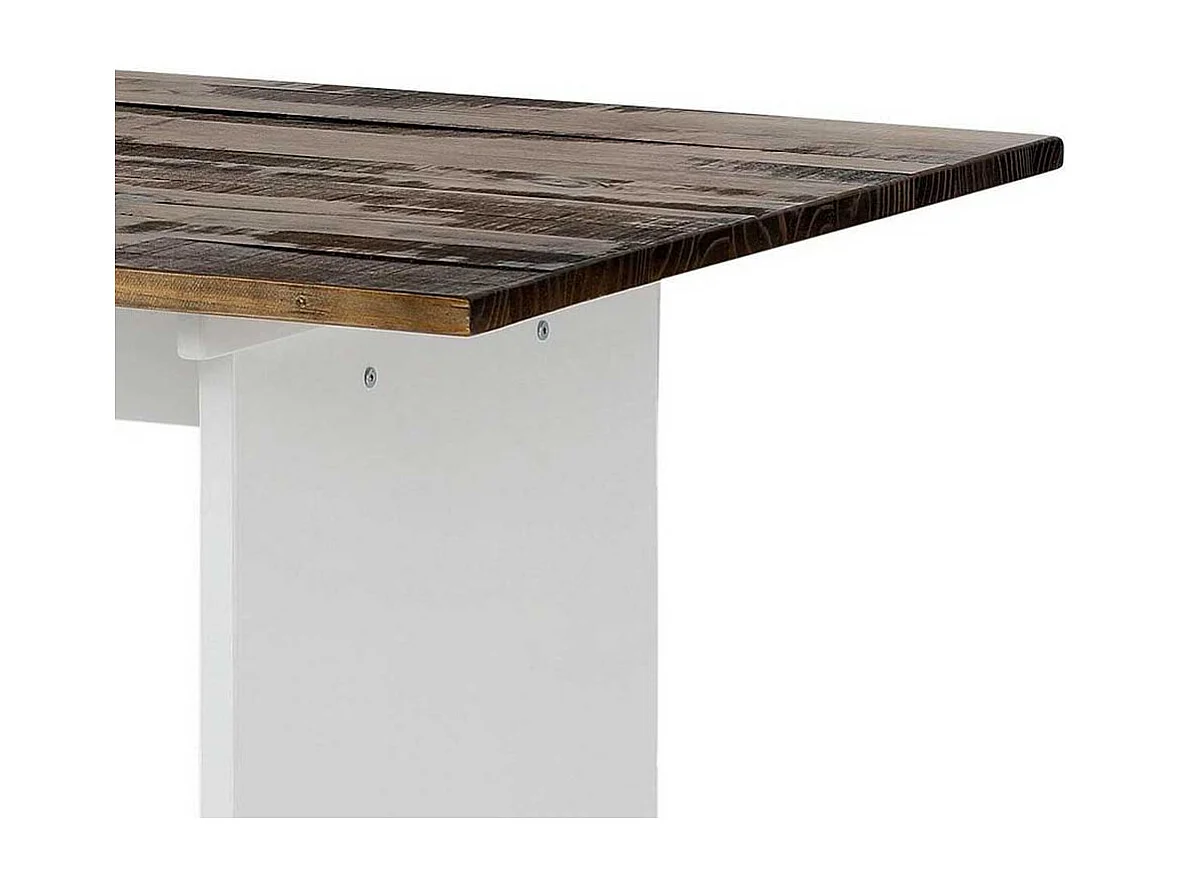 Tisch Esszimmer & Küche in Kiefer dunkel und Weiß Landhausstil