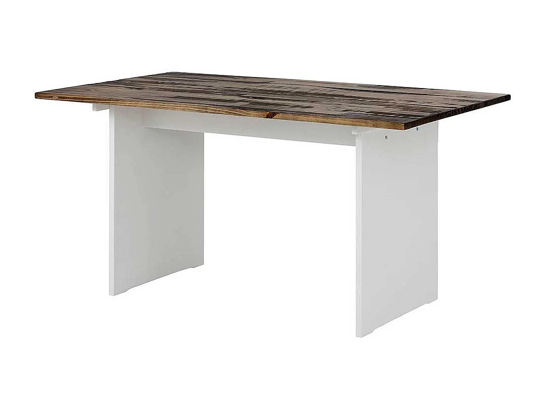 Tisch Esszimmer & Küche in Kiefer dunkel und Weiß Landhausstil