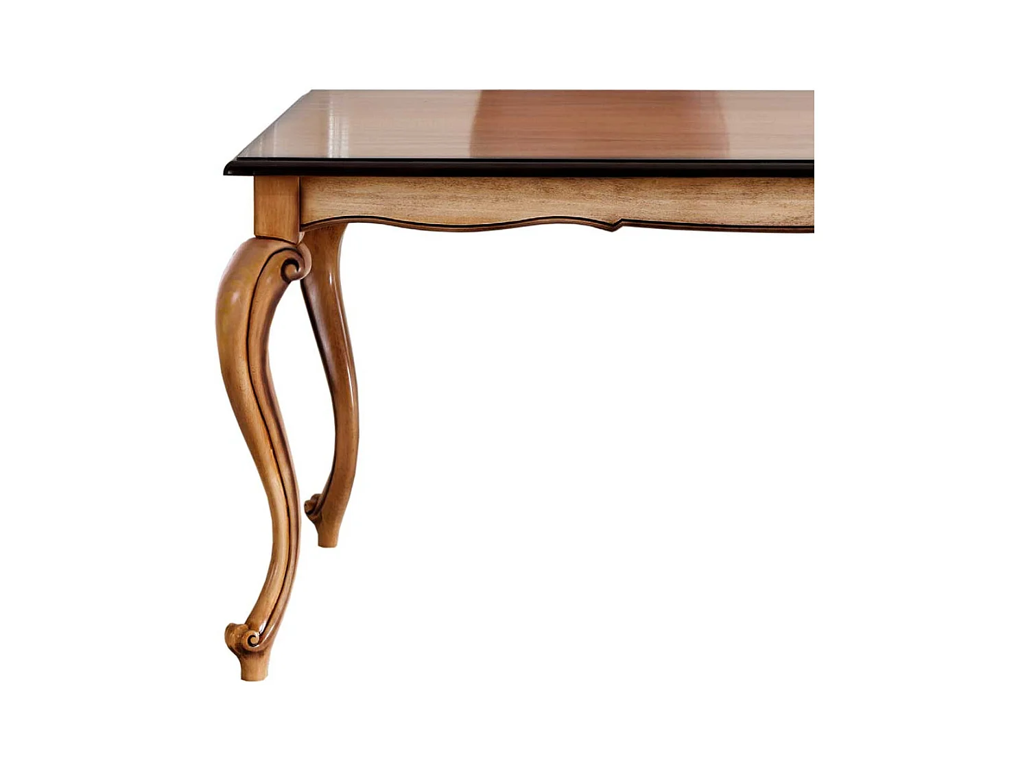 Luxuriöser Esstisch in Buche Braun Neo Barockstil