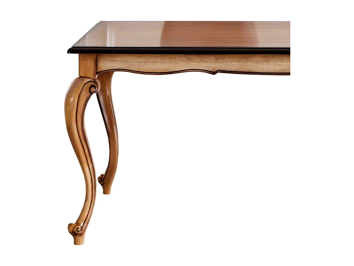 Luxuriöser Esstisch in Buche Braun Neo Barockstil