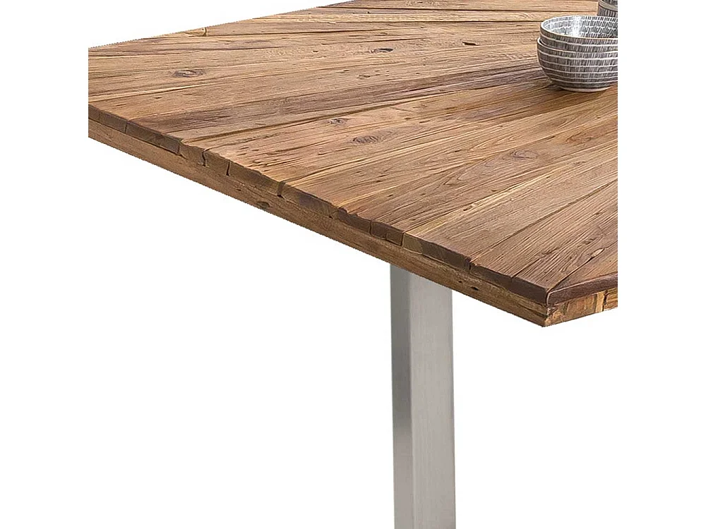 Designertisch aus Teak Recyclingholz und Stahl Loft Style