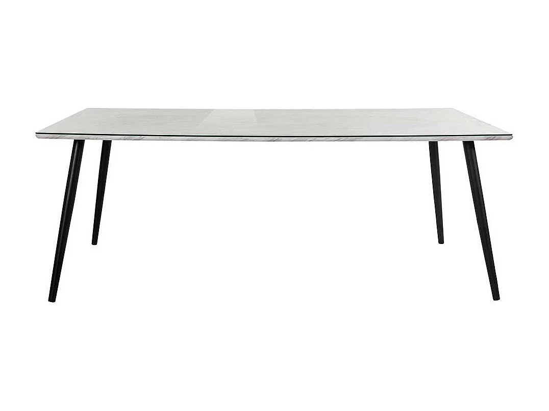 Esstisch Schwarz Weiß im Retrostil Platte glasbeschichtet