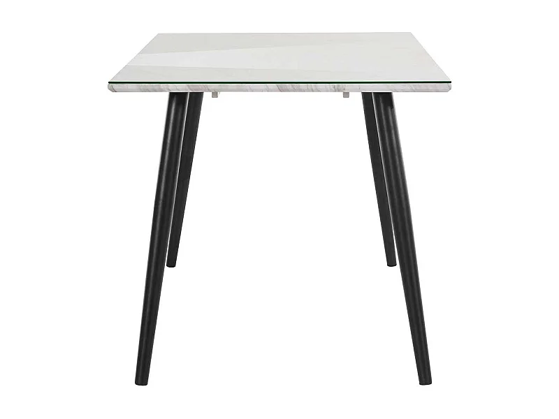 Esstisch Schwarz Weiß im Retrostil Platte glasbeschichtet