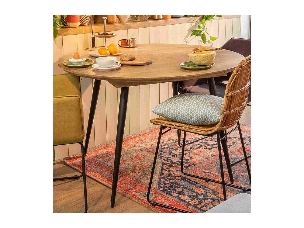 aus Mangobaum Massivholz und Metall Retrostil