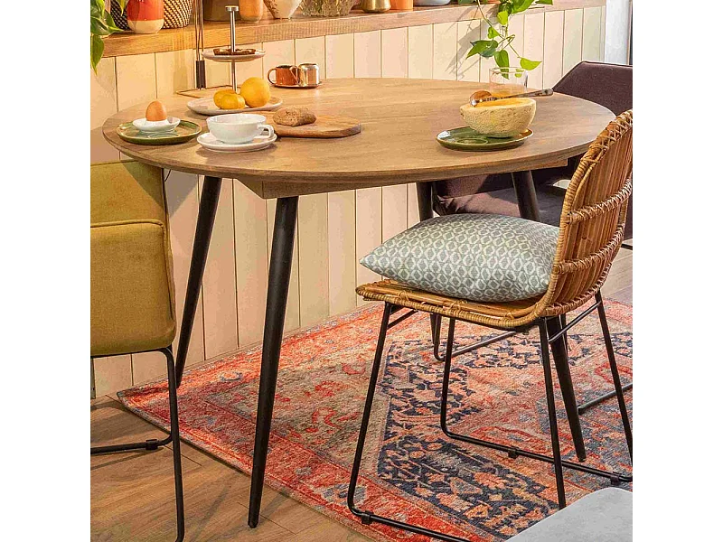 aus Mangobaum Massivholz und Metall Retrostil