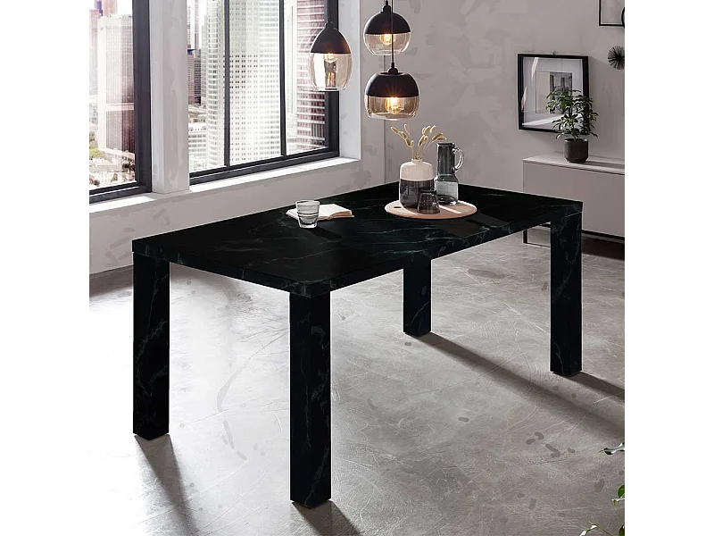 Schwarzer Esszimmer Tisch in modernem Design 180 cm breit