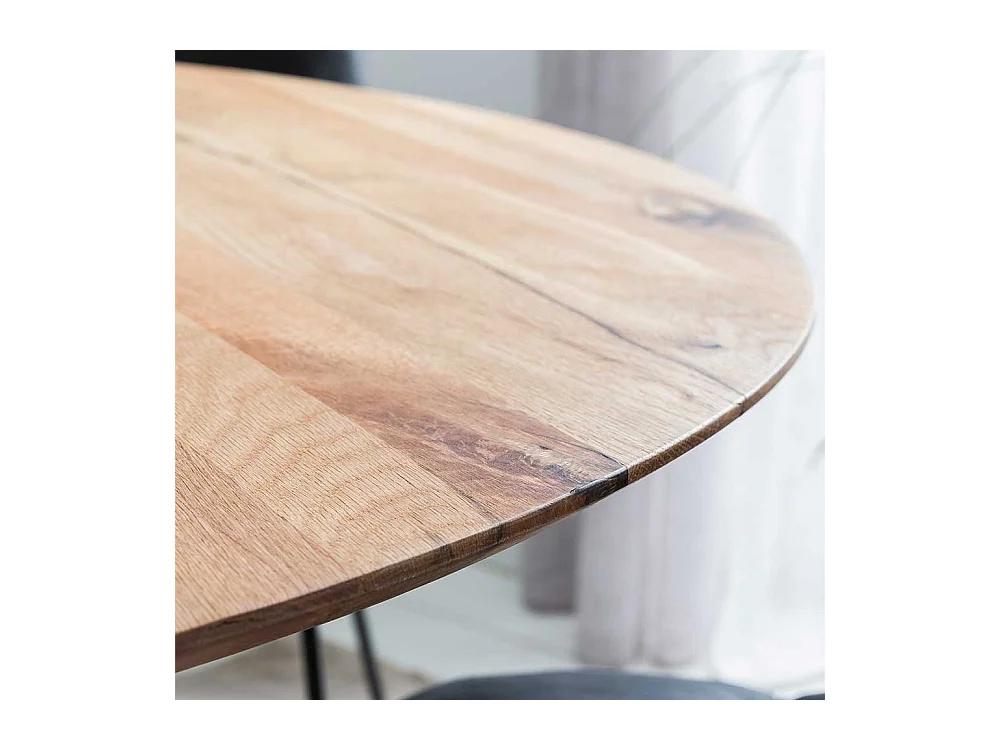 Tisch Esszimmer aus Eiche Massivholz Spider Gestell aus Metall